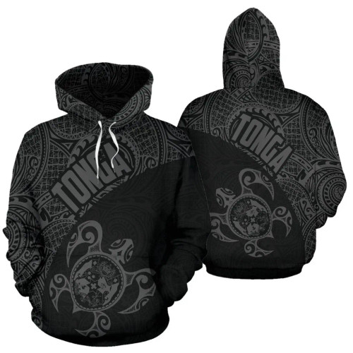 Tonga Hoodie - Tonga Coat of Arms In Turtle Polynesian Tattoo 11