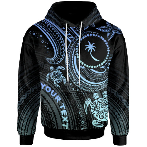 Chuuk Custom Personalised Hoodie - Blue Turtle
