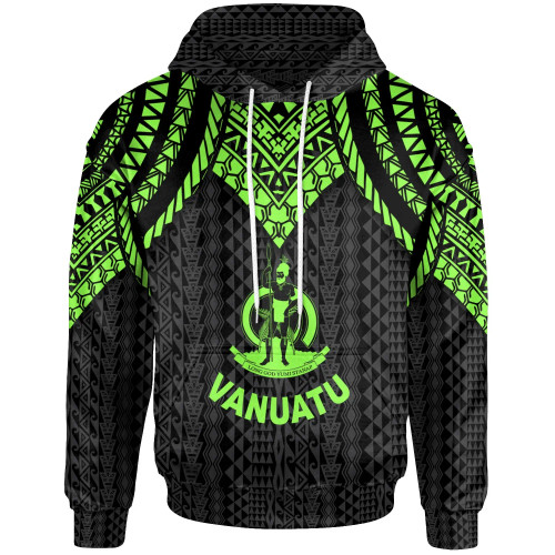 Vanuatu Hoodie - Polynesian Armor Style Green