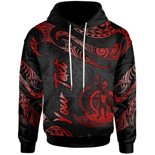 Vanuatu Polynesian Custom Personalised Hoodie - Poly Tattoo Red Version