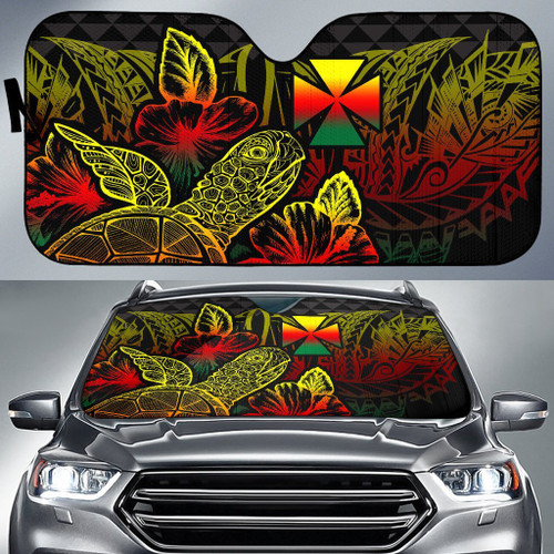 Wallis And Futuna Auto Sun Shades Turtle Hibiscus Reggae