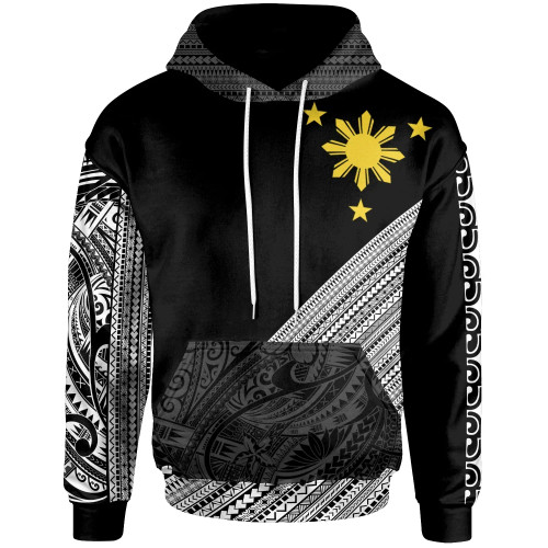 Philippines Custom Personalised  Hoodie - Diagonal Pattern White