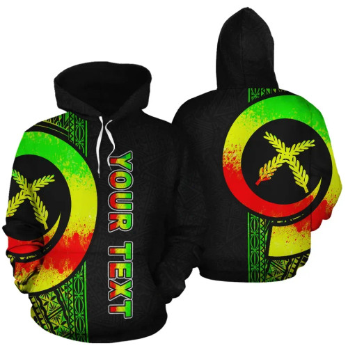 Vanuatu Polynesian Personalised Custom Hoodie - Reggae Line