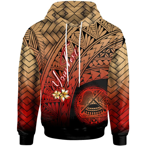 American Samoa Polynesian Custom Personalised Hoodie - Plumeria Tattoo Tribal