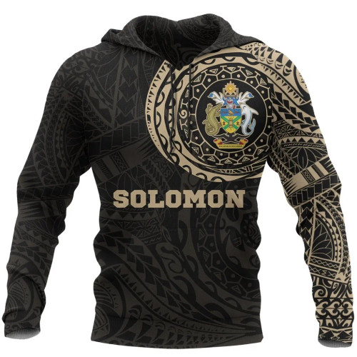 Solomon Hoodie - Solomon Coat Of Arms Polynesian Tattoo Style