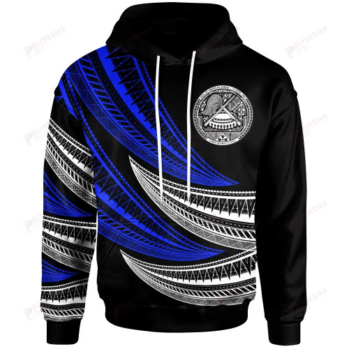 American Samoa - Custom Personalised Hoodie - Wave Pattern Alternating