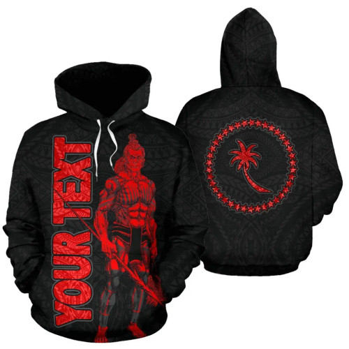 Chuuk Custom Personalised Hoodie - Micronesia Chuukese Warrior Red