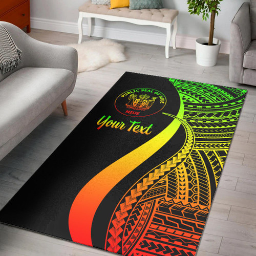 Niue Custom Personalised Area Rug - Reggae Polynesian Tentacle Tribal Pattern Polynesian 1