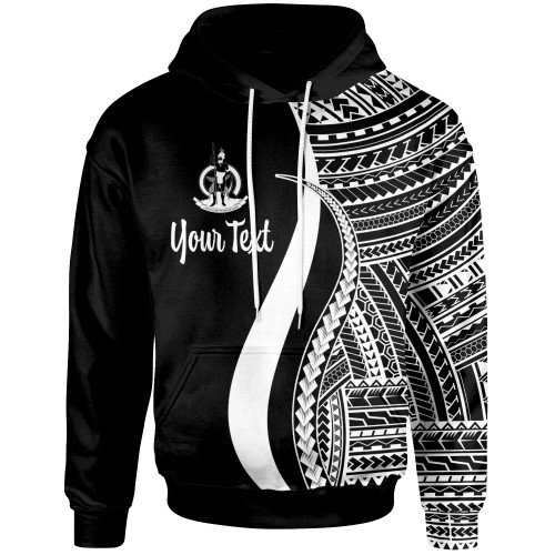 Vanuatu Custom Personalised Hoodie White - Tentacle Tribal Pattern