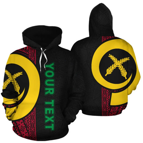 Vanuatu Polynesian Personalised Custom Hoodie - Red Line