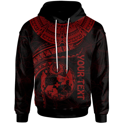 Tonga Polynesian Personalised Hoodie - Tonga Waves (Red)