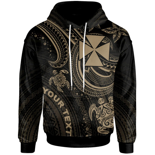 Wallis and Futuna Custom Personalised Hoodie - Gold Turtle