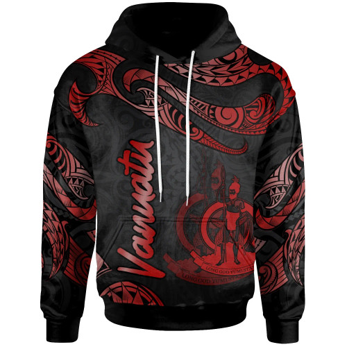 Vanuatu Polynesian Hoodie - Poly Tattoo Red Version
