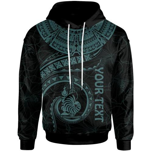 New Caledonia Polynesian Personalised Hoodie - New Caledonia Waves (Turquoise)