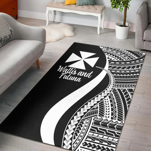 Wallis and Futuna Area Rug - White Polynesian Tentacle Tribal Pattern Polynesian 1