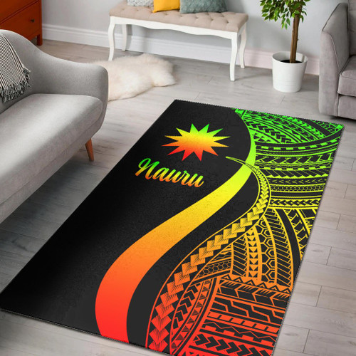 Nauru Area Rug - Reggae Polynesian Tentacle Tribal Pattern Polynesian 1