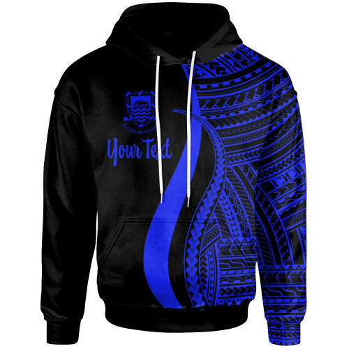 Tuvalu Custom Personalised Hoodie Blue - Tentacle Tribal Pattern