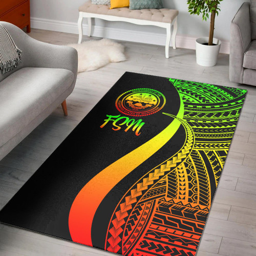 Federated States of Micronesia Area Rug - Reggae Polynesian Tentacle Tribal Pattern Polynesian 1