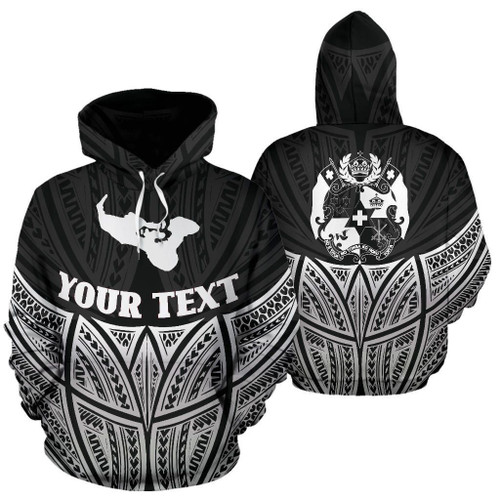 Tonga Polynesian Custom Personalised Hoodie Black Pride Map nd Seal