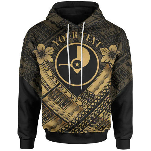 Yap Custom Personalised Polynesian Hoodie - Yap Gold Seal Camisole Hibiscus Style