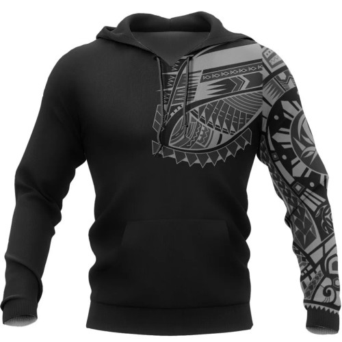 Polynesian Hoodie - Polynesian Gray Chest Tattoo Style Special