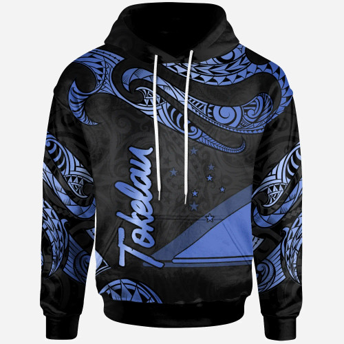 Tokelau Polynesian Hoodie - Poly Tattoo Blue Version