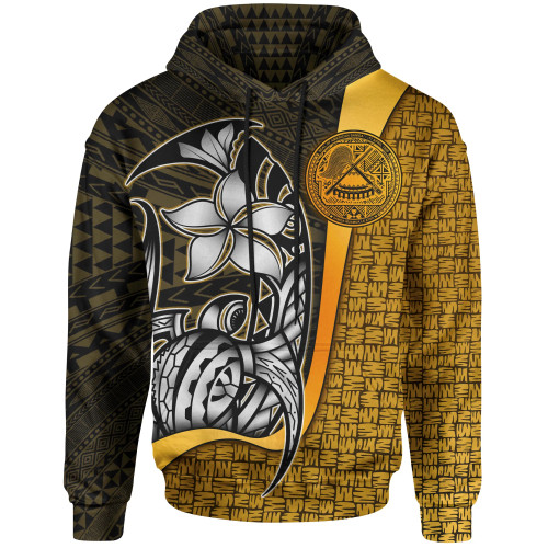 American Samoa Polynesian Hoodie Gold - Turtle with Hook
