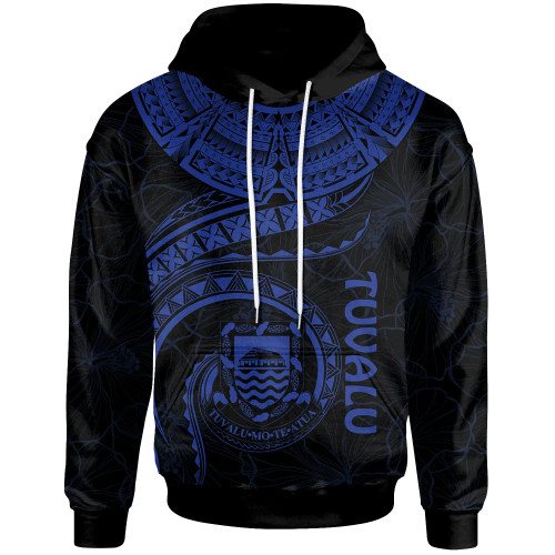 Tuvalu Polynesian Hoodie - Tuvalu Waves (Blue)