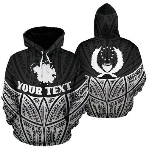 Pohnpei Polynesian Custom Personalised Hoodie Black Pride Map nd Seal