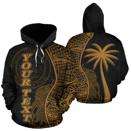 Palau Polynesian Custom Personalised Hoodie Coconut Gold