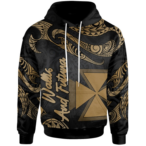 Wallis And Futuna Polynesian Hoodie - Poly Tattoo Gold Version