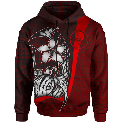 Yap Micronesian Hoodie Red - Turtle with Hook
