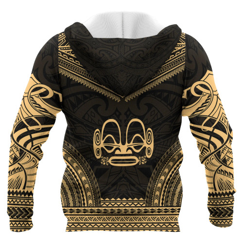 Marquesas Islands Polynesian Chief Custom Personalised Hoodie - Gold Version