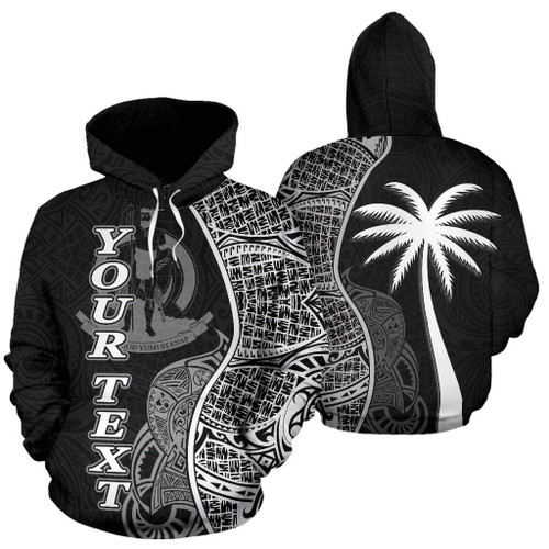 Vanuatu Polynesian Custom Personalised Hoodie Coconut Black