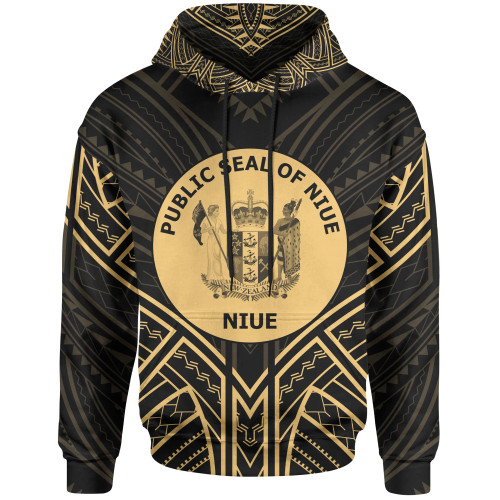 Niue Hoodie - Niue Seal Gold Tribal Patterns