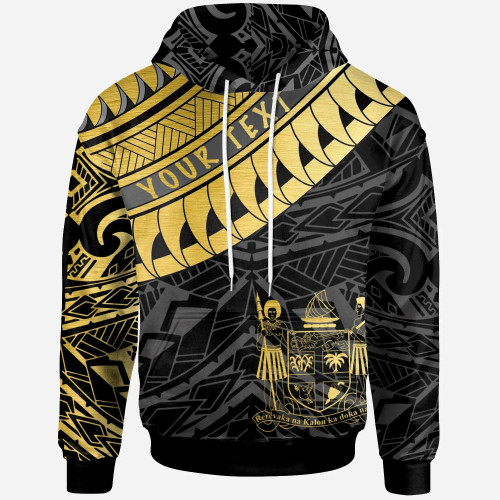 Fiji - Custom Personalised Hoodie - Fiji Ginger Lei Pattern Gold