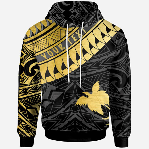 Papua New Guinea - Custom Personalised Hoodie - Papua New Guinea Ginger Lei Pattern Gold