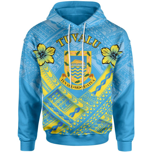 Tuvalu Polynesian Hoodie - Tuvalu Flag Camisole Hibiscus Style