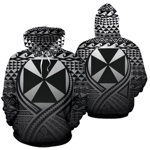 Wallis And Futuna All Over Hoodie Lift Up Black
