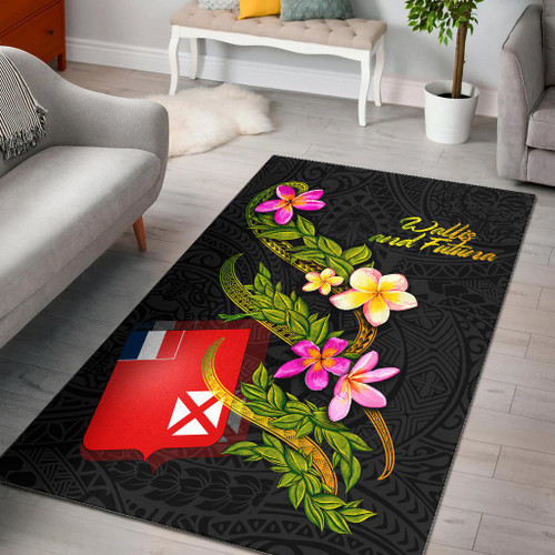 Wallis and Futuna Polynesian Area Rug - Plumeria Tribal Polynesian 1