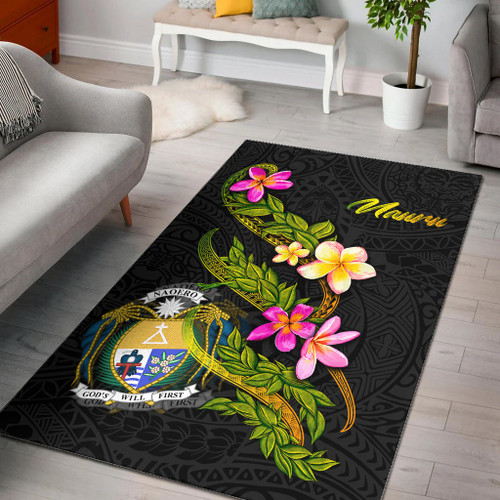 Nauru Polynesian Area Rug - Plumeria Tribal Polynesian 1