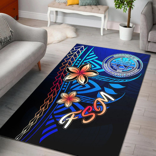 Federated States of Micronesia Area Rug - Vintage Tribal Mountain Polynesian 1