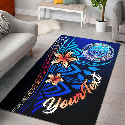 Federated States of Micronesia Custom Personalised Area Rug - Vintage Tribal Mountain Polynesian 1