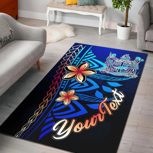 Fiji Custom Personalised Area Rug - Vintage Tribal Mountain Crest Polynesian 1