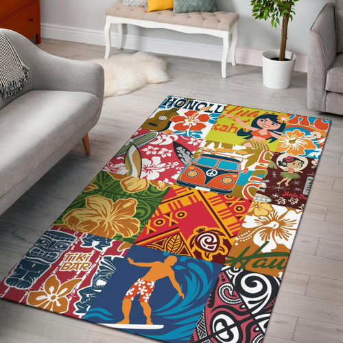 Hawaii Polynesian Area Rug - Famous Ones In Hawaii Polynesian 1