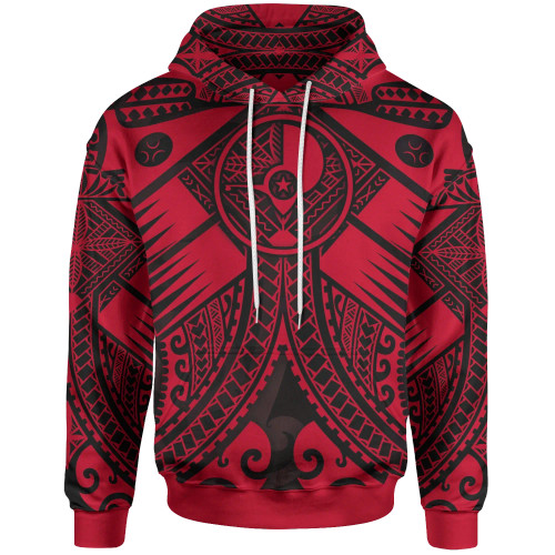 YAP Hoodie - Red Seal with Polynesian Tattoo