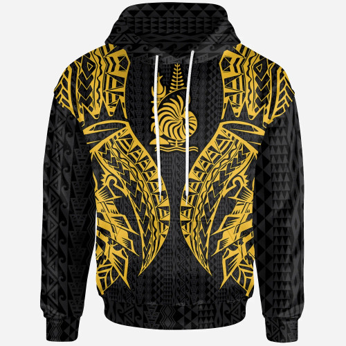 New Caledonia Hoodie - Polynesian Lion Head Gold Style