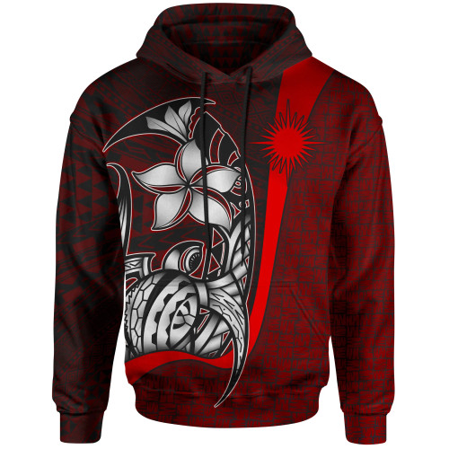 Marshall Islands Polynesian Hoodie Red - Turtle with Hook