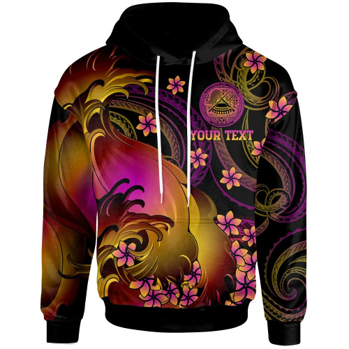 American Samoa Custom Personalised Hoodie - American Samoa in wave