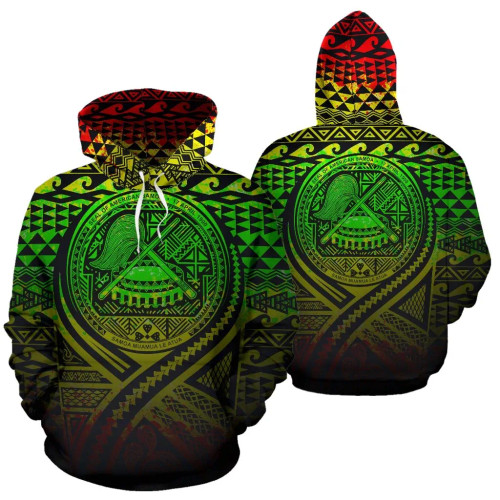 American Samoa All Over Hoodie Lift Up Reggae
